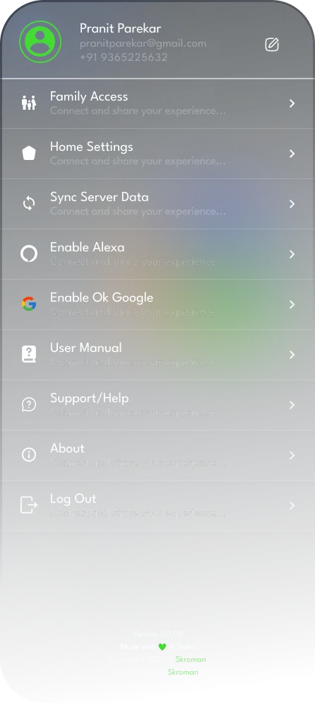 Skroman app screen 2