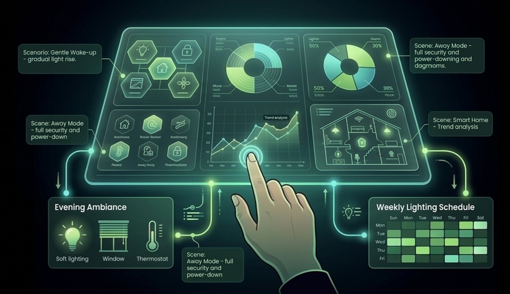 Smart scenes and automated schedules